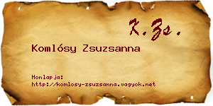 Komlósy Zsuzsanna névjegykártya