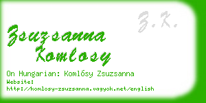 zsuzsanna komlosy business card