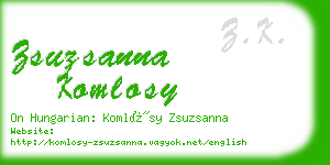 zsuzsanna komlosy business card